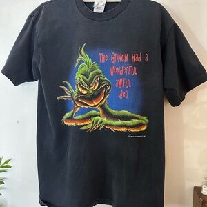 Vintage Retro 1997 90s Black the Grinch Dr Suess T Shirt Adult L